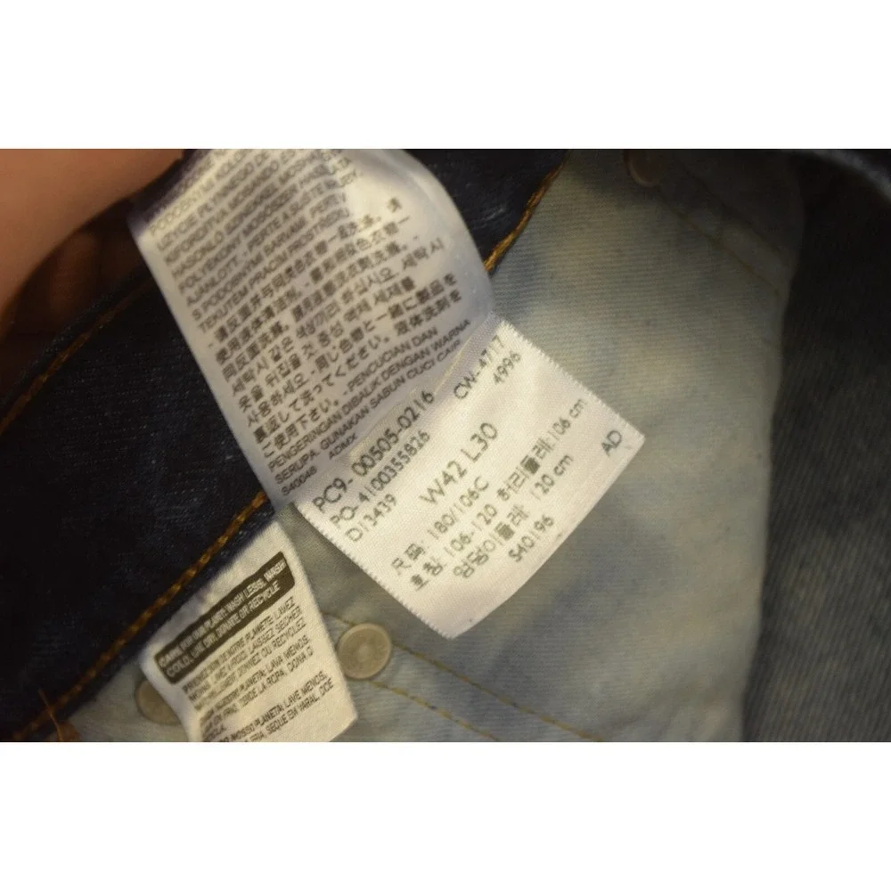 Levi's 505 Regular Fit Straight Leg Denim Blue Jeans Mens Size‎ 42 x 30